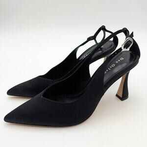 Dee Ocleppo Austin Pointed Toe Heels Pump Women's Black Satin Size US7 EU38